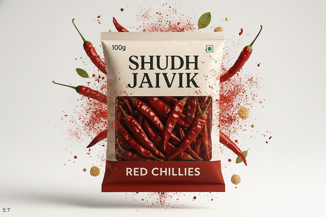 Shudh Jaivik Chillies with Floating Ingredients