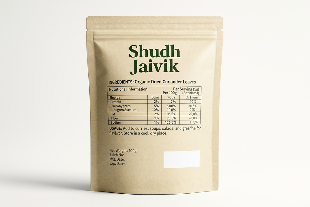 Shudh Jaivik Coriander Back View