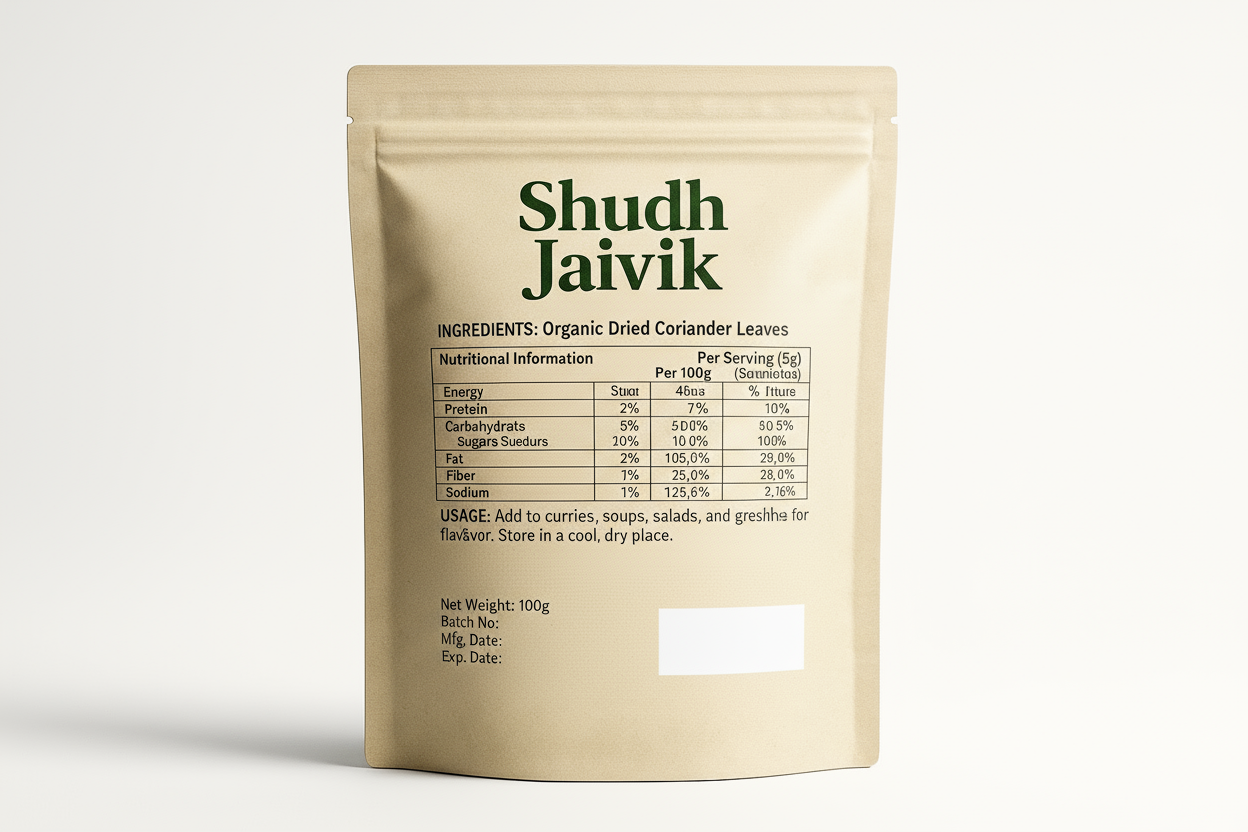 Shudh Jaivik Coriander Back View