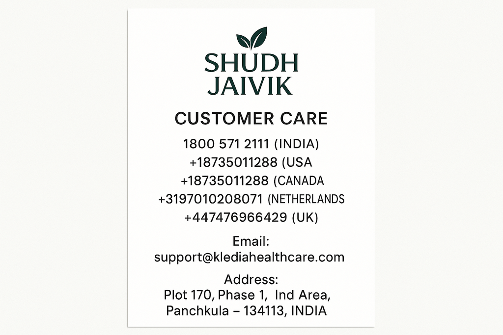 Shudh Jaivik - Customer Care Contact Details