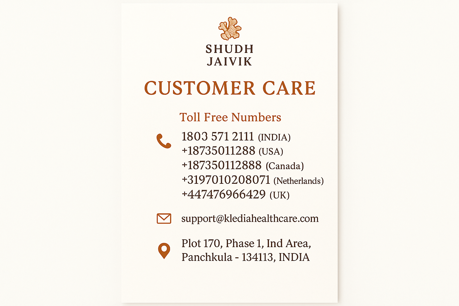 Shudh Jaivik Customer Care