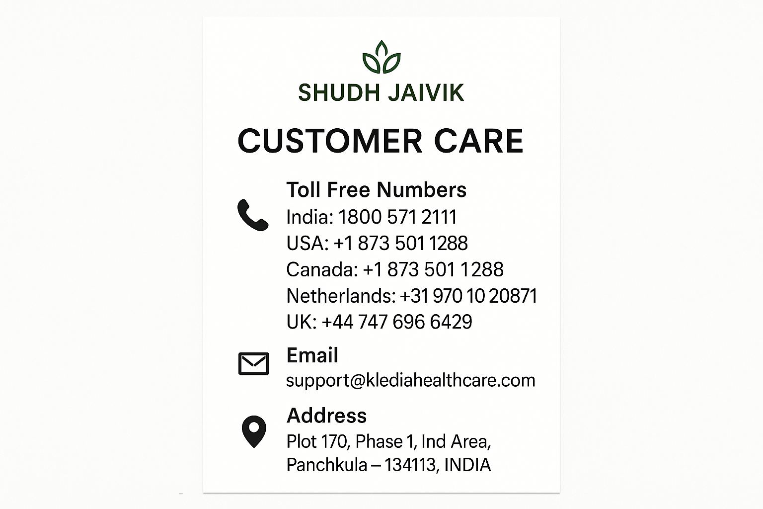 Shudh Jaivik Customer Care