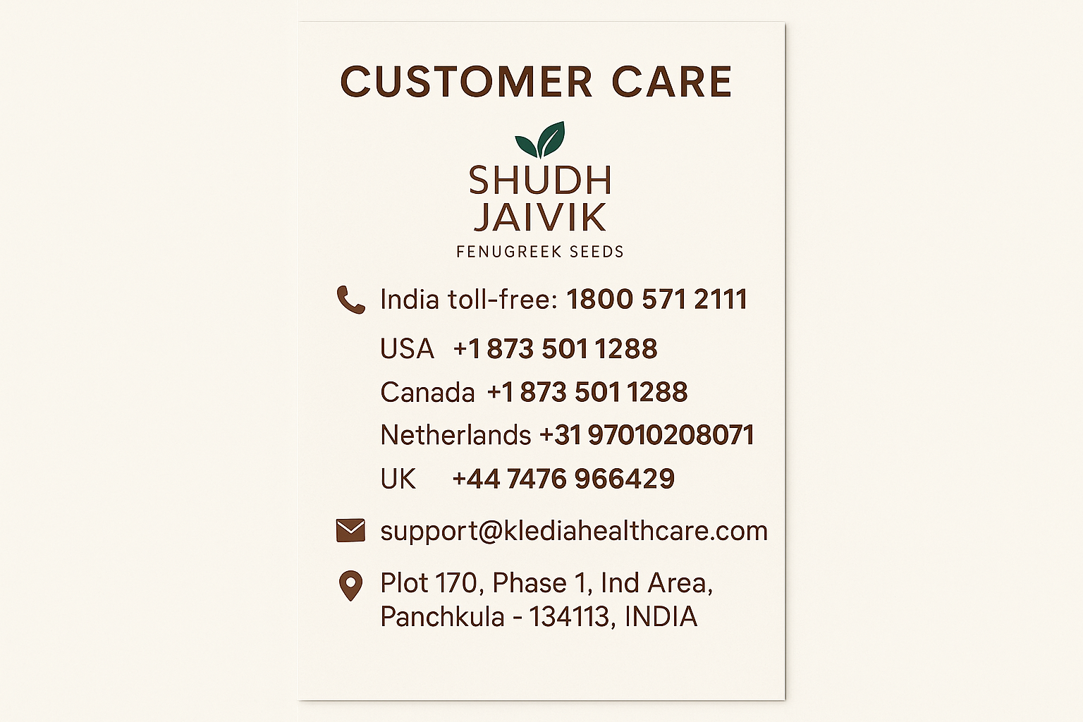 Shudh Jaivik - Customer Care