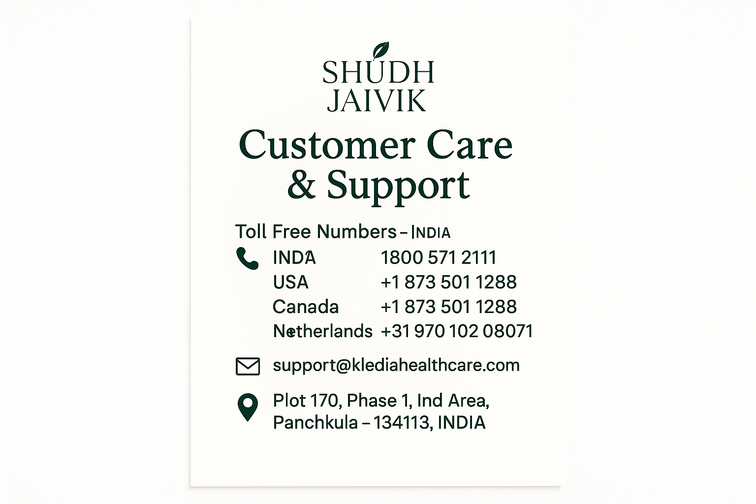 Shudh Jaivik - Customer Care