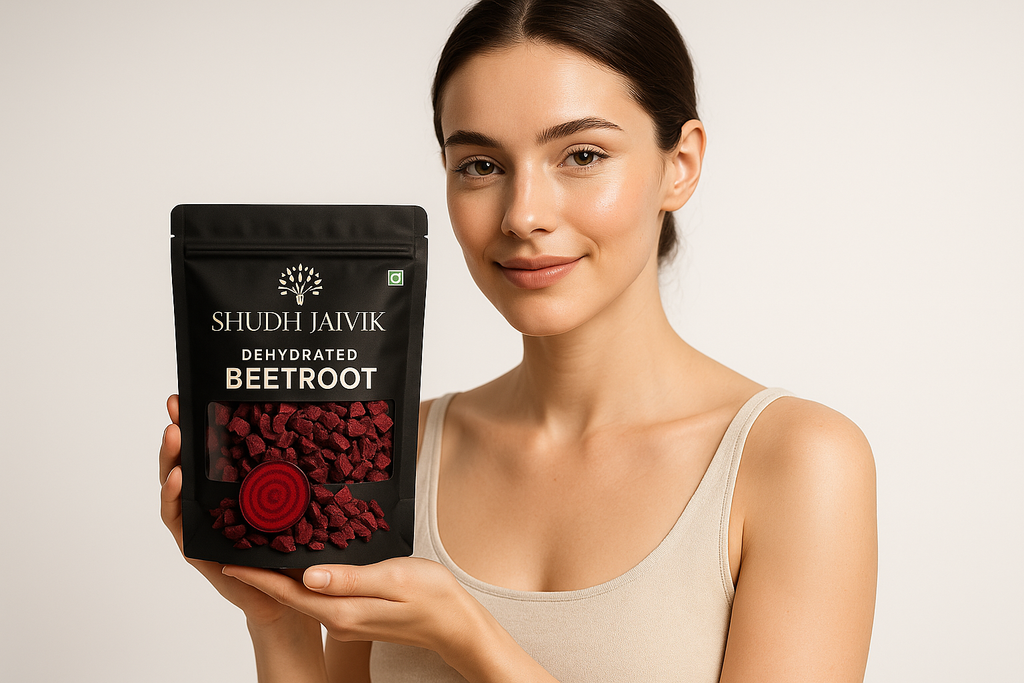 Shudh Jaivik Dehydrated Beetroot - Lifestyle Model Shot