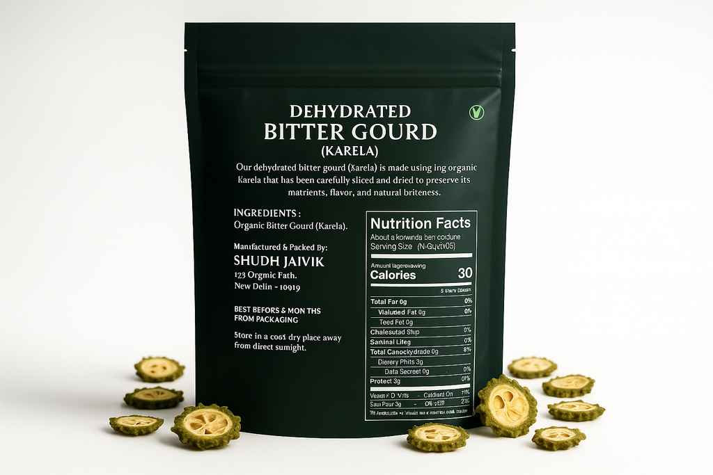 Shudh Jaivik Dehydrated Bitter Gourd - Back Label