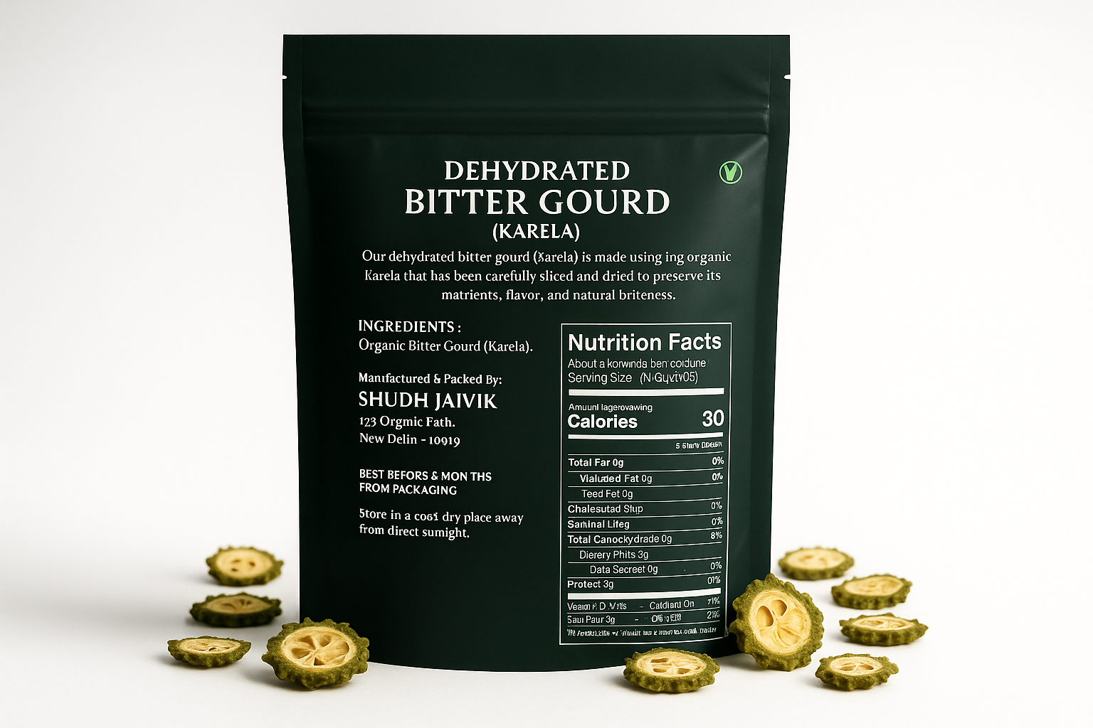 Shudh Jaivik Dehydrated Bitter Gourd - Back Label