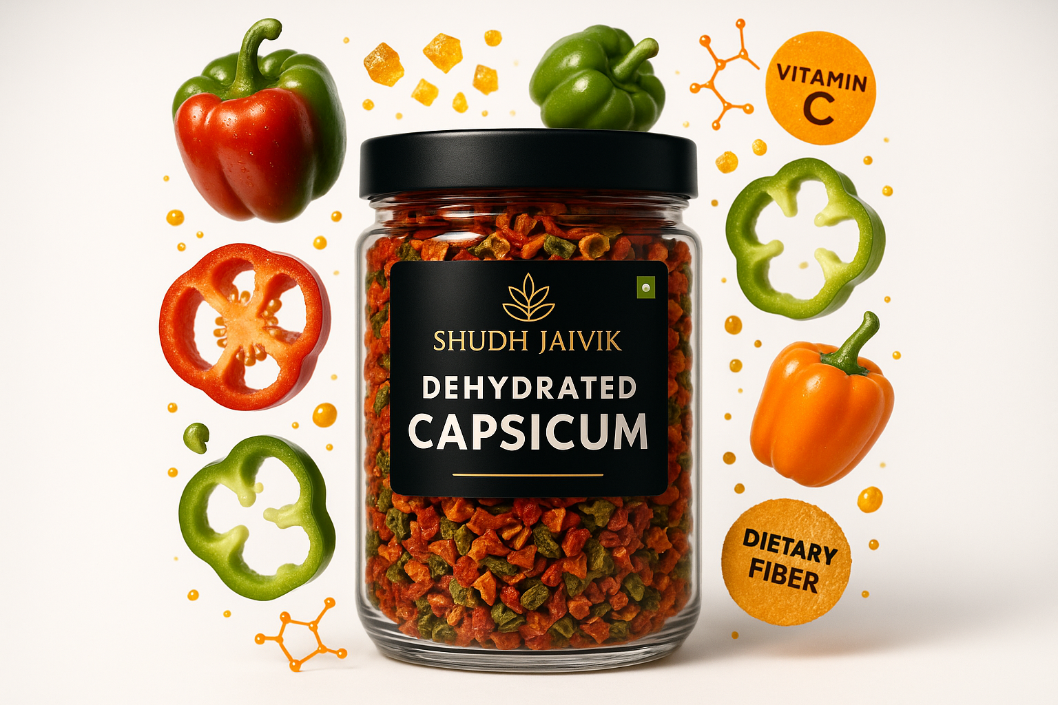 Shudh Jaivik Dehydrated Capsicum - Ingredient Benefits Creative