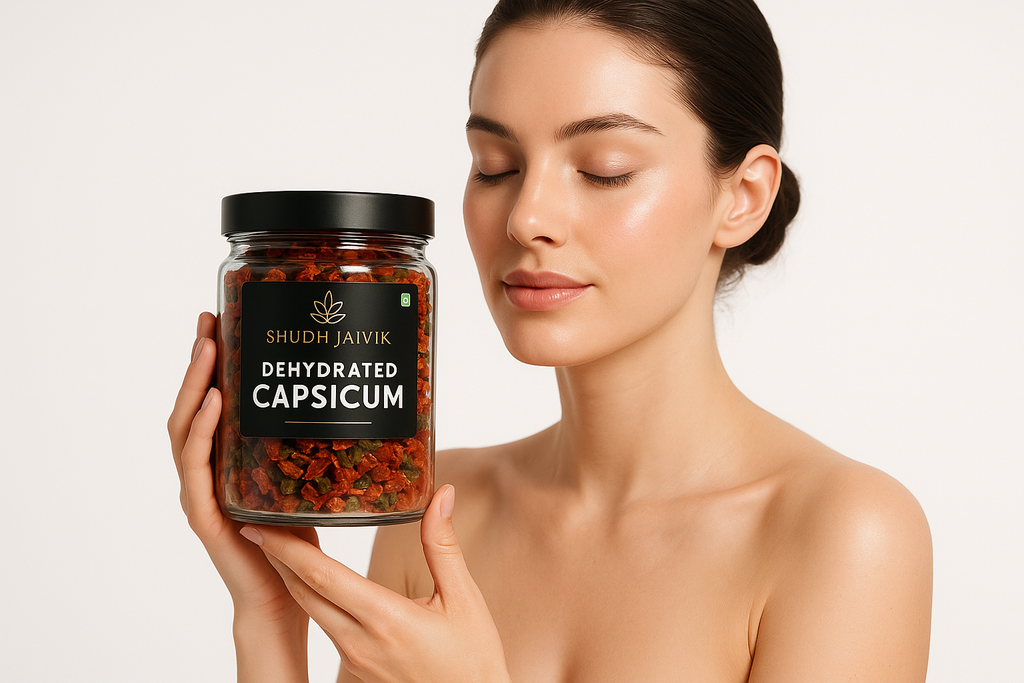 Shudh Jaivik Dehydrated Capsicum - Lifestyle Model Shot