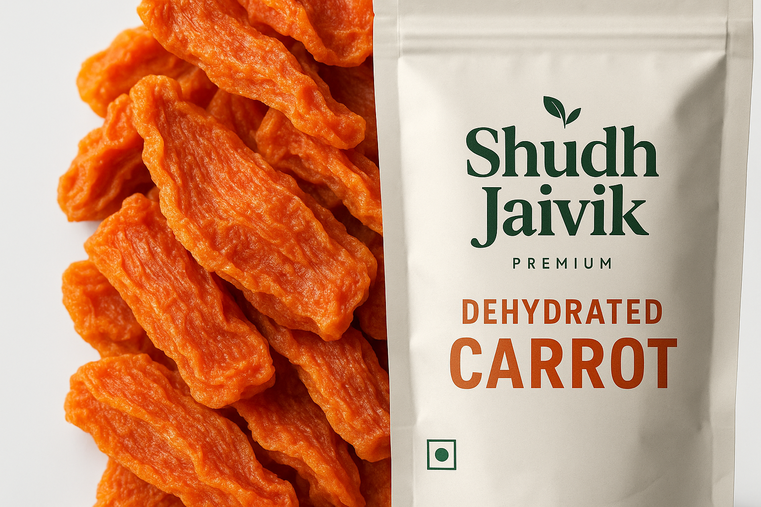 Shudh Jaivik Dehydrated Carrots - Texture Close-up