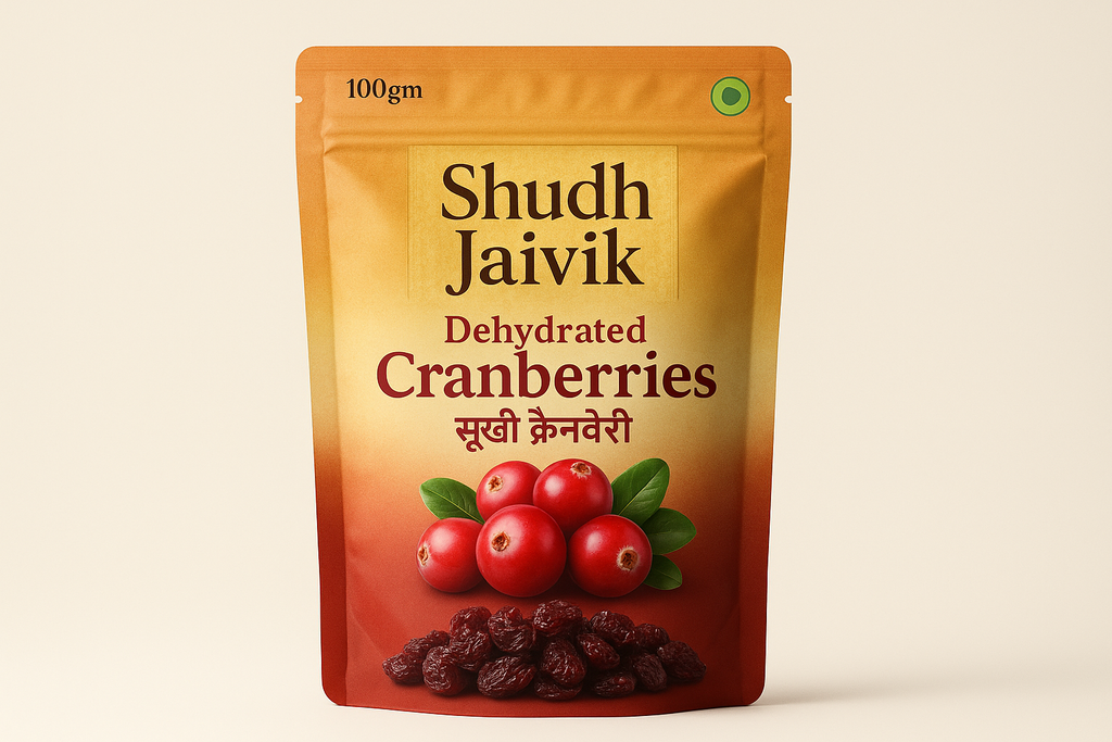 Shudh Jaivik Dehydrated Cranberries - Premium Packaging