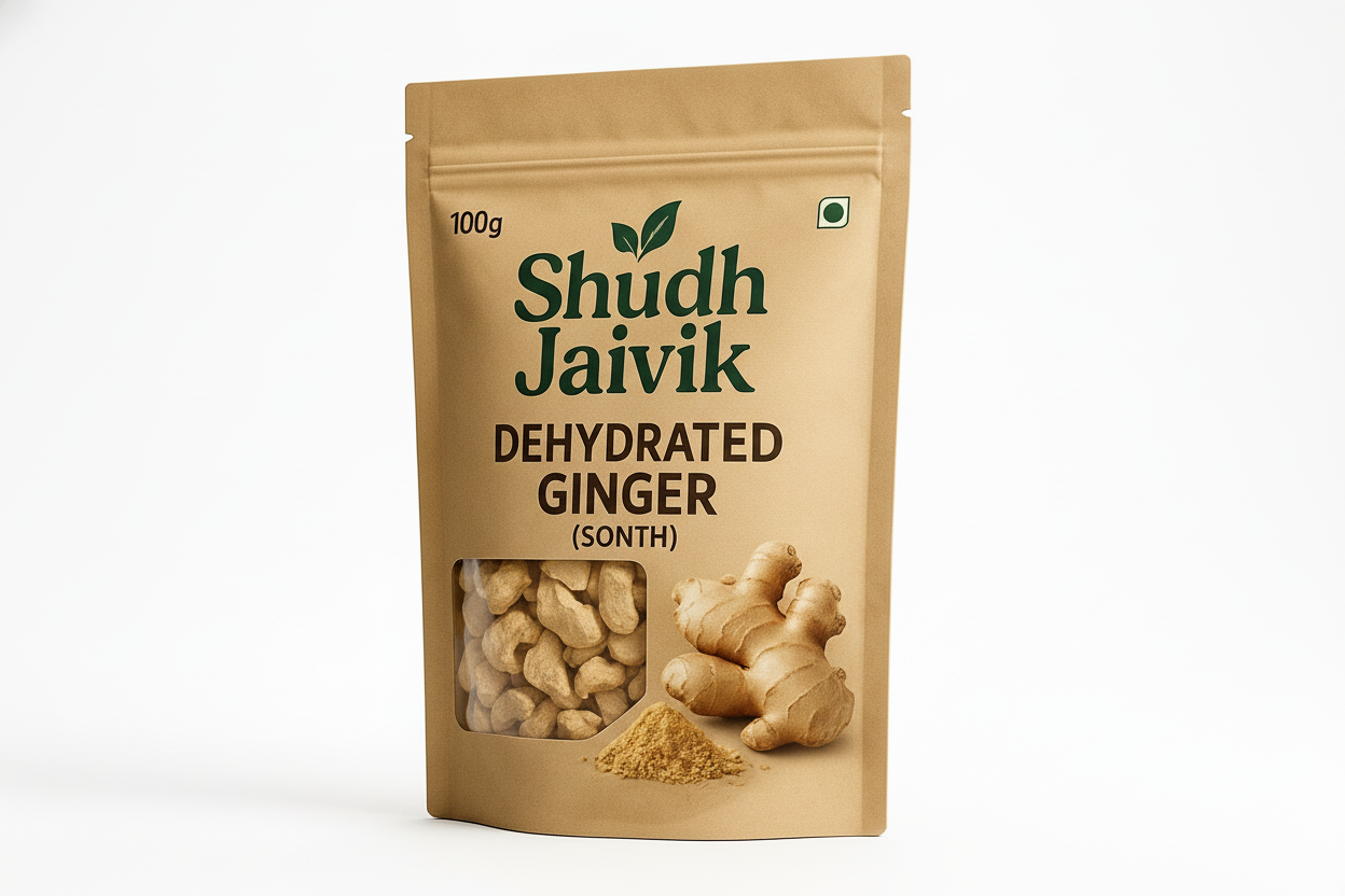Shudh Jaivik Dehydrated Ginger 45° Angle