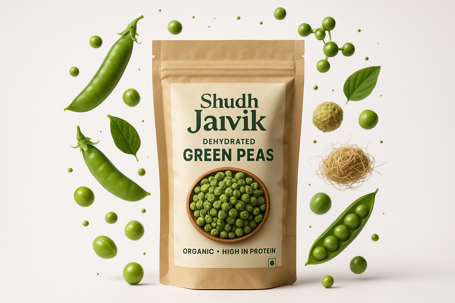 Shudh Jaivik Dehydrated Green Peas - Ingredient Creative