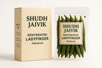 Shudh Jaivik Dehydrated Ladyfinger with outer packaging carton box showing front and usage sides