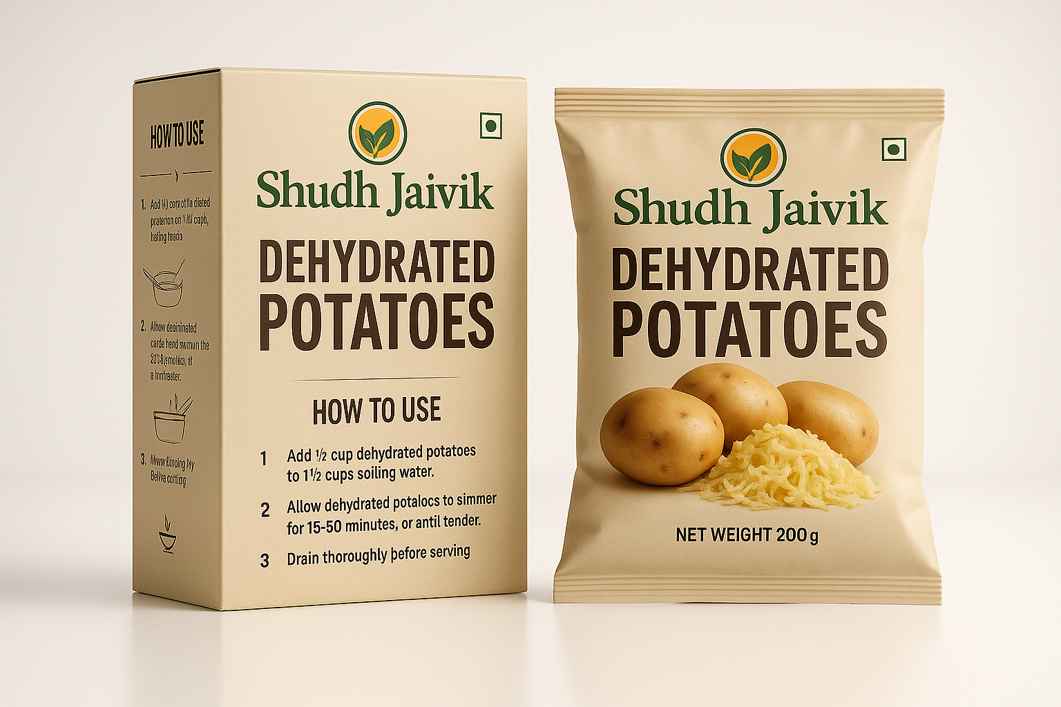 Shudh Jaivik Dehydrated Potatoes - With Packaging Box