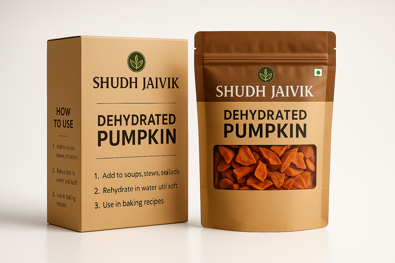 Shudh Jaivik Dehydrated Pumpkin - Product with Packaging Box