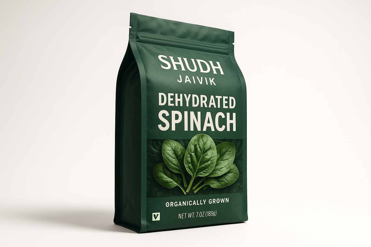 Shudh Jaivik Dehydrated Spinach - 45° Angle