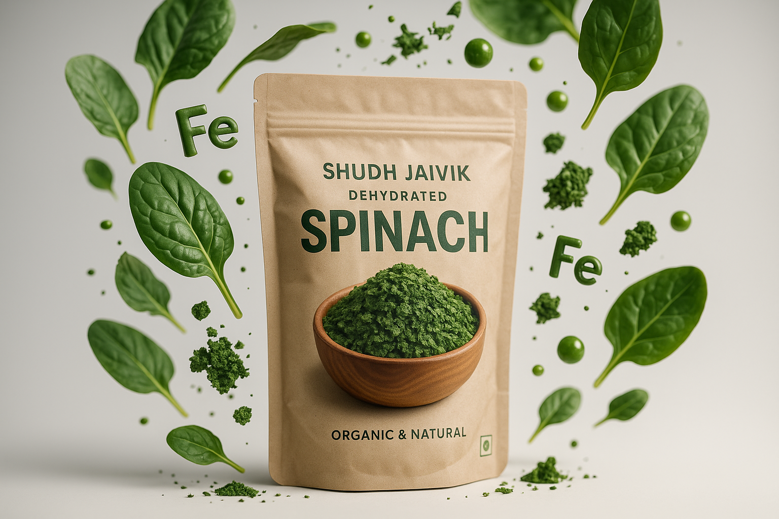 Shudh Jaivik Dehydrated Spinach - Ingredient Showcase