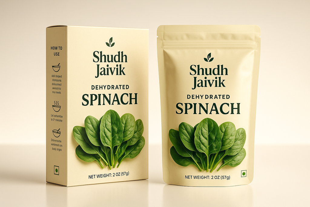 Shudh Jaivik Dehydrated Spinach - With Packaging Box