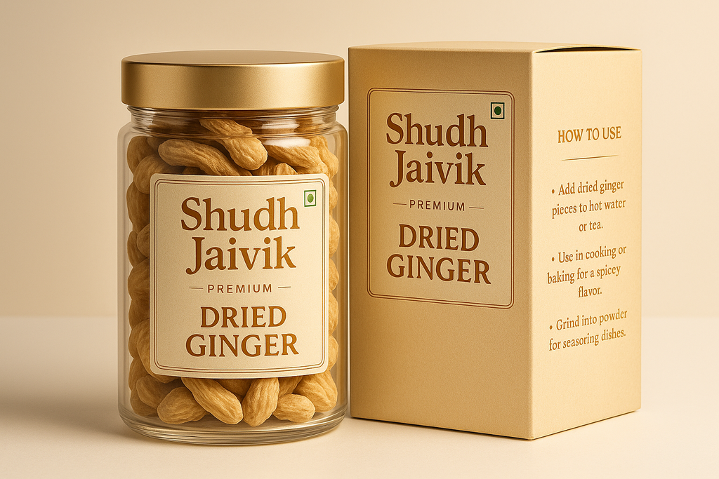 Shudh Jaivik Ginger (Sonth) with packaging box