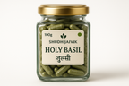 Shudh Jaivik Holy Basil Premium Glass Jar - Front View