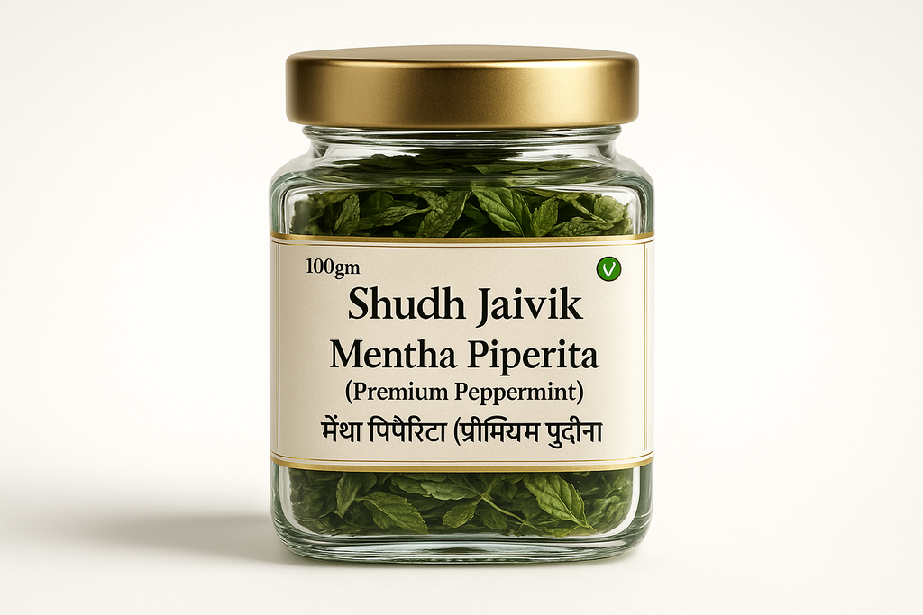 Shudh Jaivik Mentha Piperita Premium Glass Jar