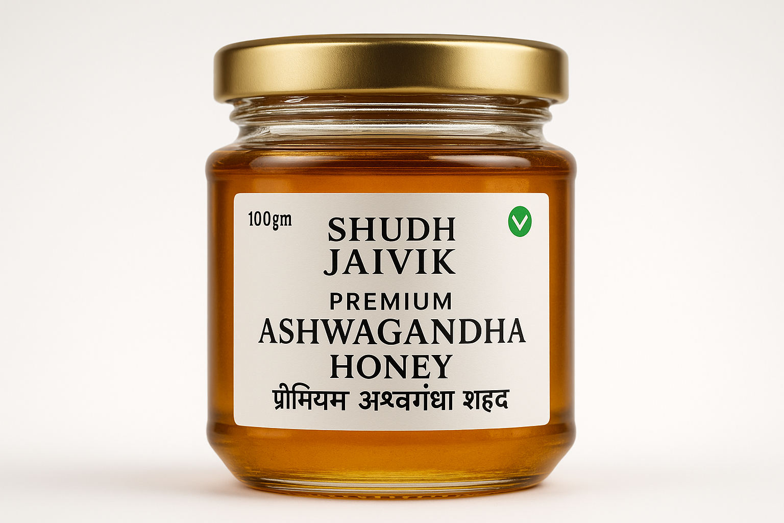 Shudh Jaivik Premium Ashwagandha Honey - Front View