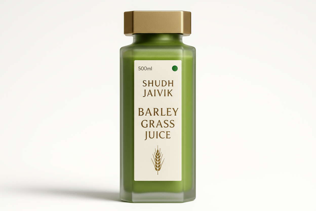 Shudh Jaivik Premium Barley Grass Juice - Redesigned