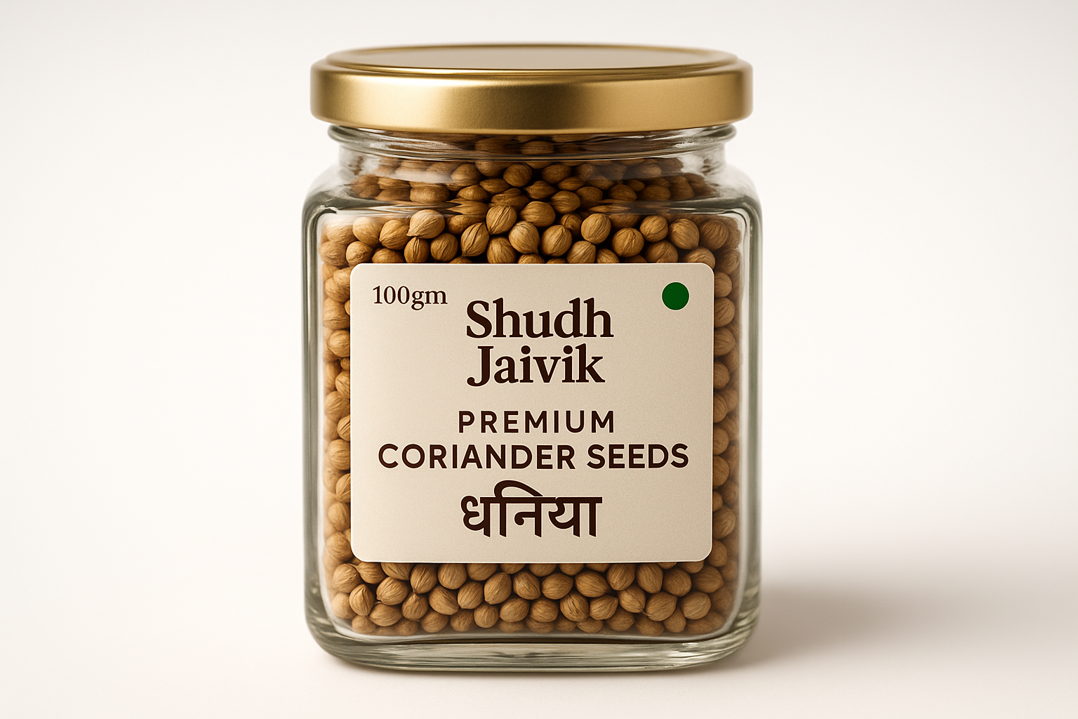 Shudh Jaivik Premium Coriander Seeds - Front View