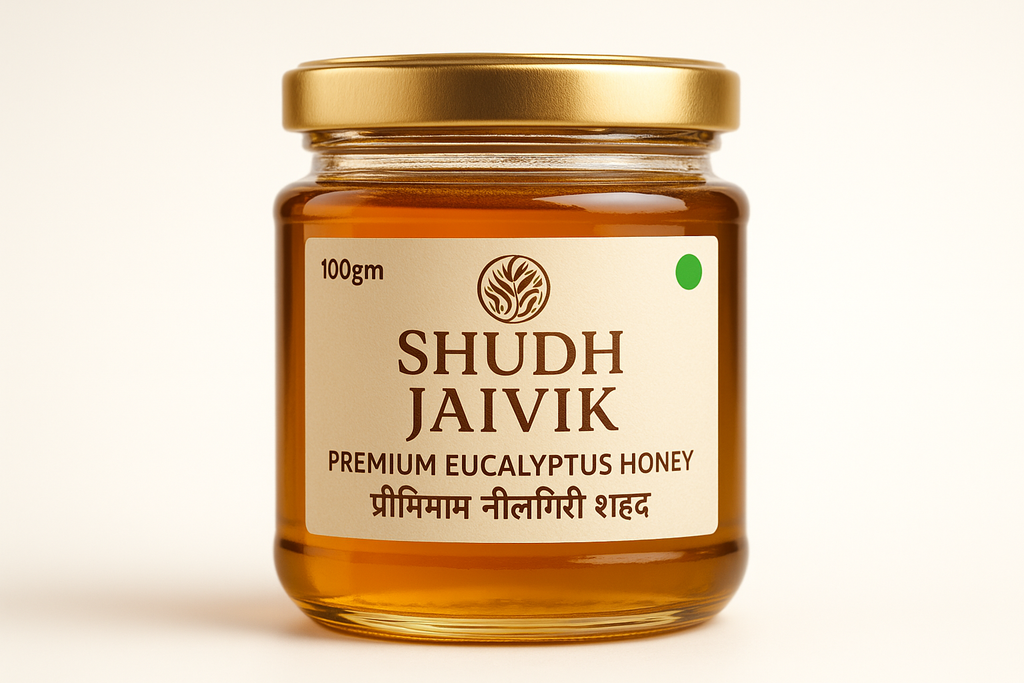 Shudh Jaivik Premium Eucalyptus Honey - Front View