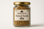Shudh Jaivik Premium Fennel Seeds Glass Jar - Front View