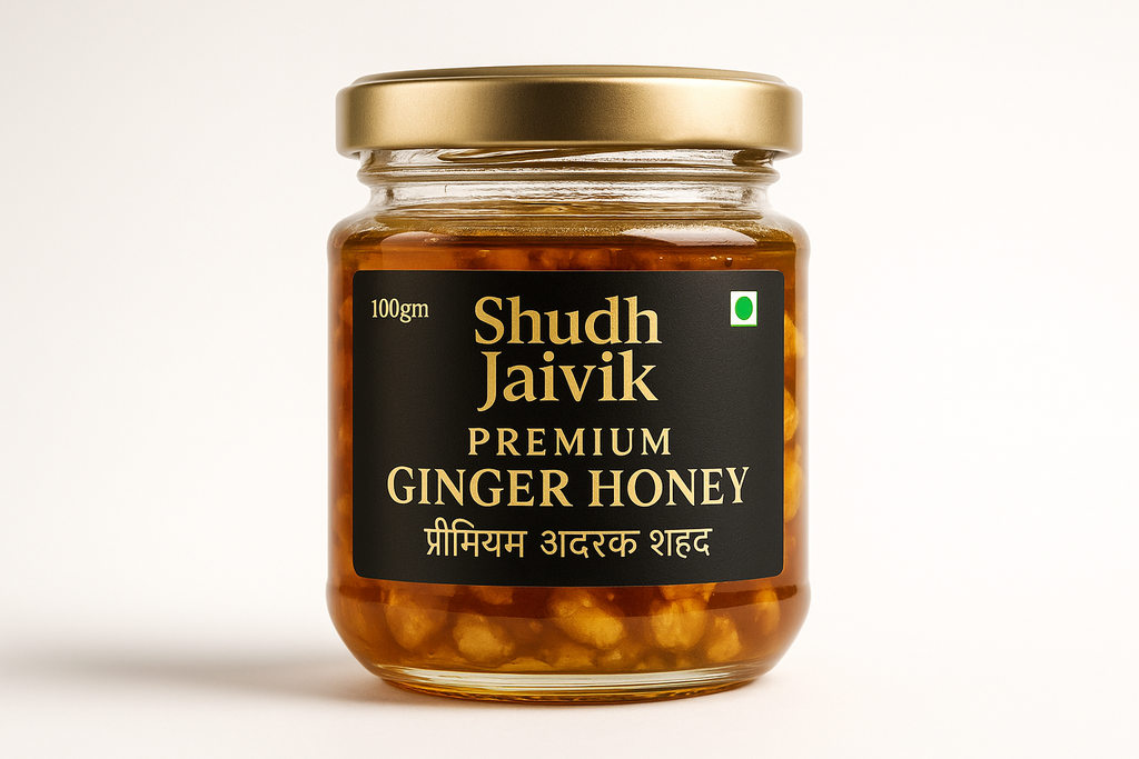 Shudh Jaivik Premium Ginger Honey - Front View