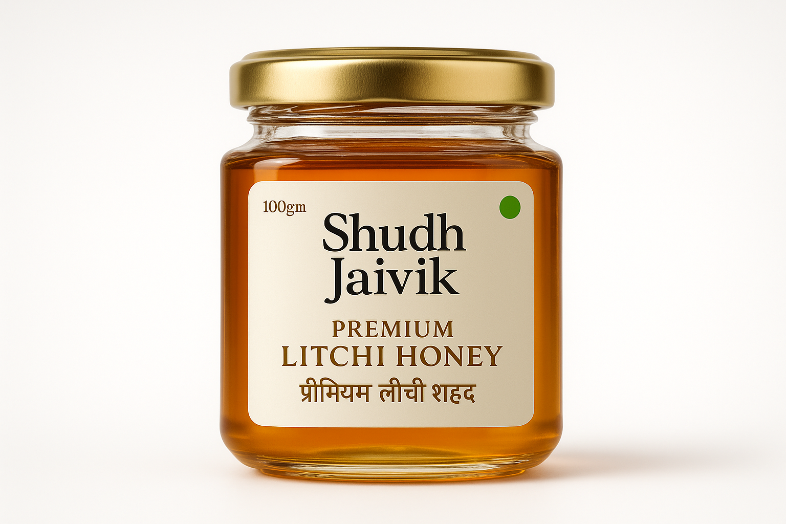 Shudh Jaivik Premium Litchi Honey - Front View