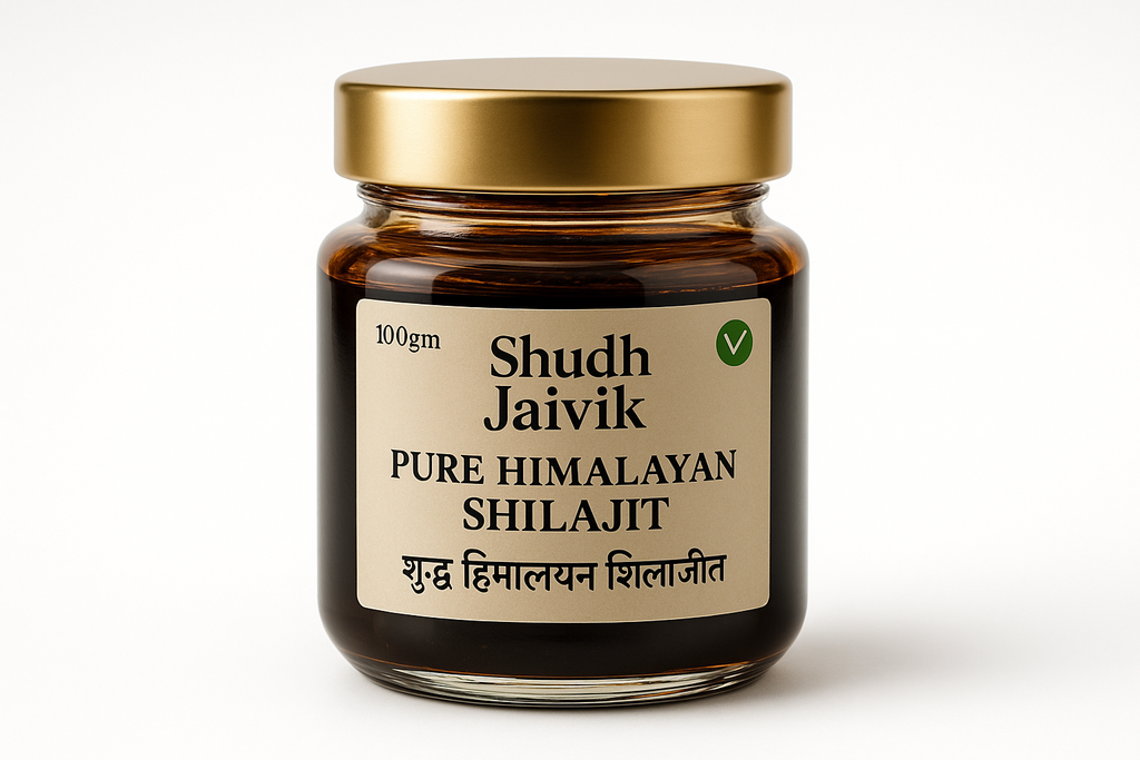 Shudh Jaivik Pure Himalayan Shilajit - Premium Glass Jar Product Photo