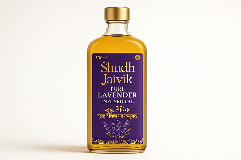 Shudh Jaivik Pure Lavender Infused Oil - Premium Packaging