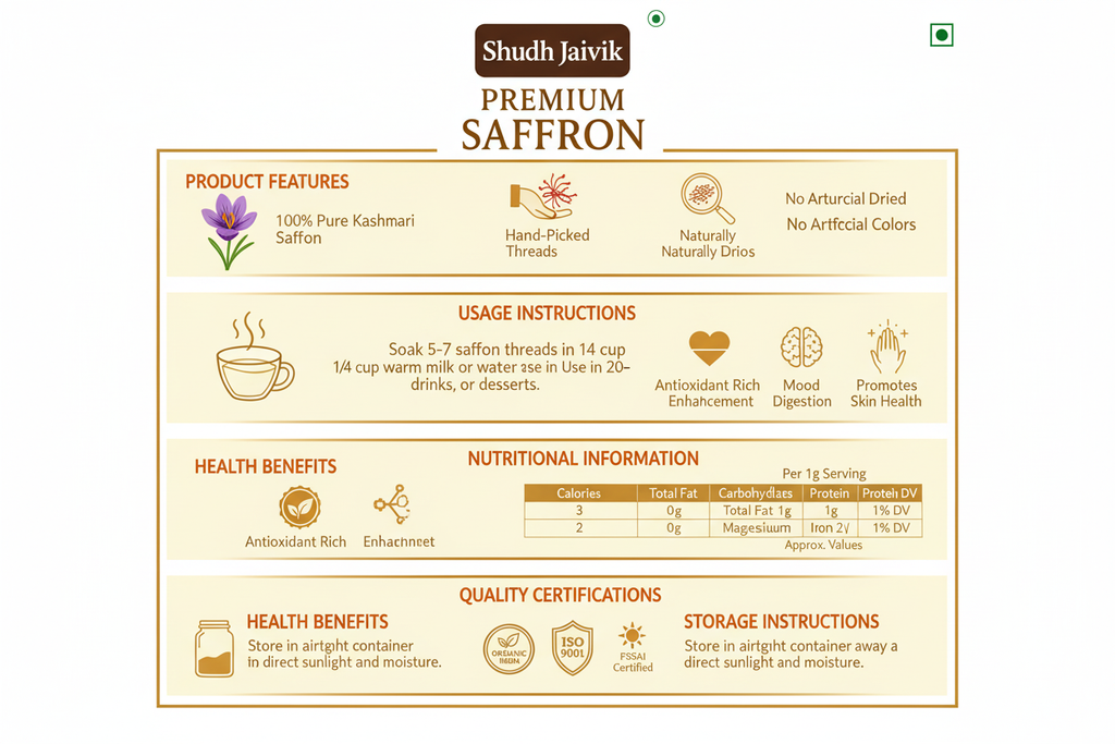 Shudh Jaivik Saffron Infographic