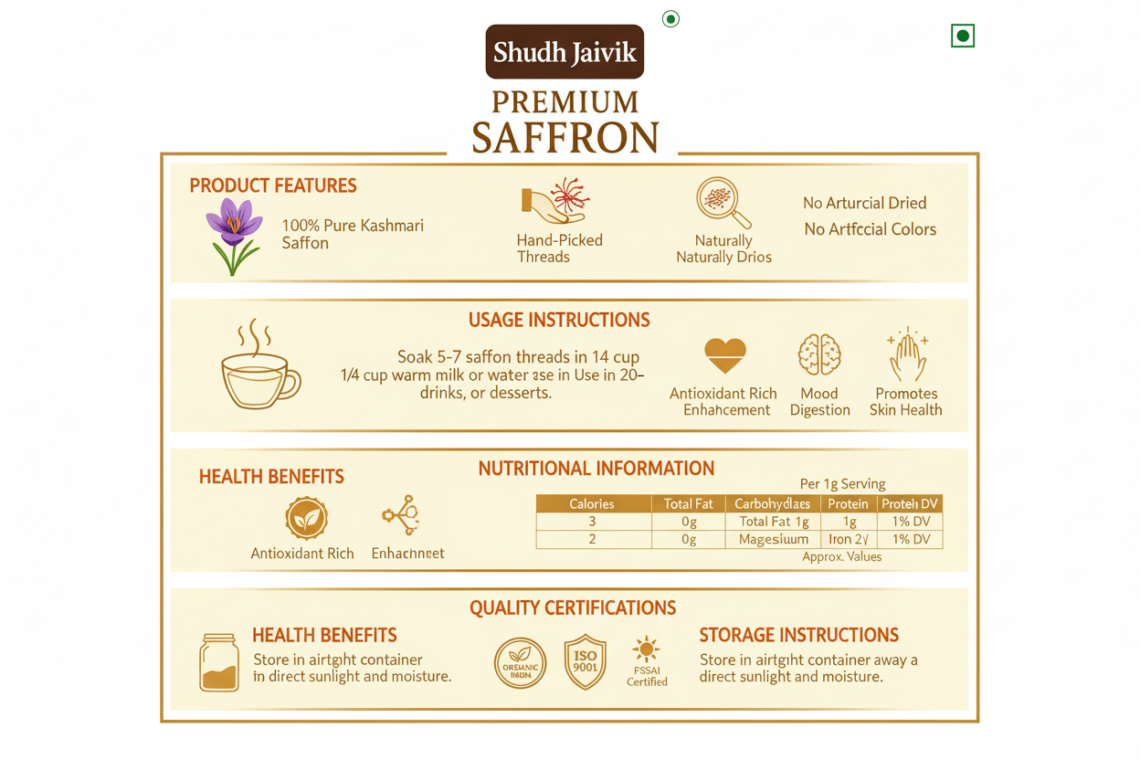 Shudh Jaivik Saffron Infographic