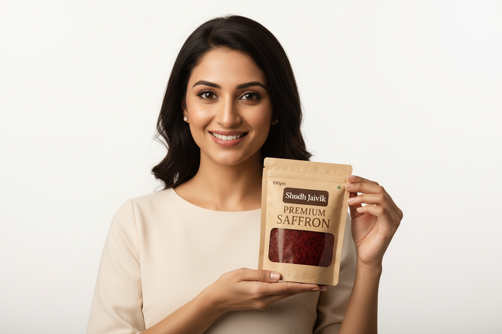 Shudh Jaivik Saffron Lifestyle Shot