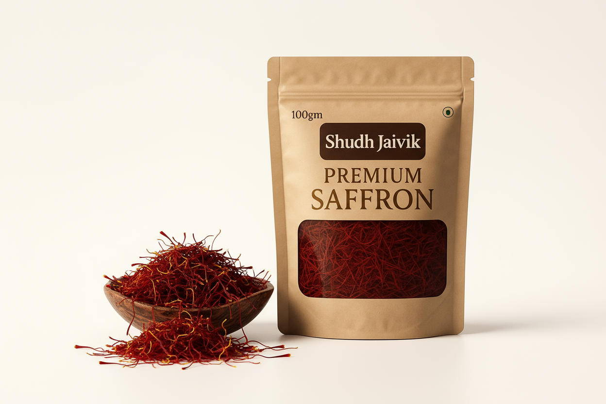 Shudh Jaivik Saffron Texture Close-up