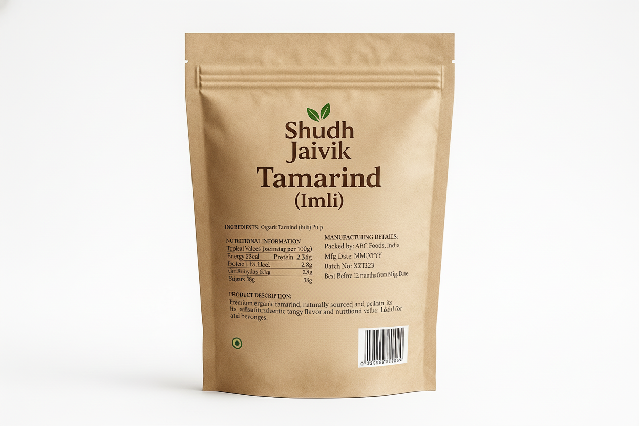 Shudh Jaivik Tamarind Back Label