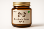 Shudh Jaivik Terminalia Arjuna Premium Glass Jar - Front View