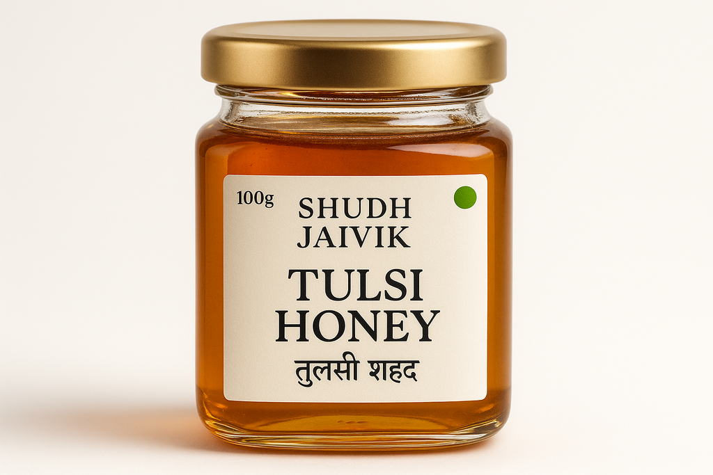 Shudh Jaivik Tulsi Honey - Premium Product Photography