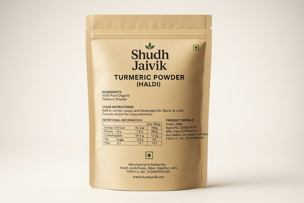 Shudh Jaivik Turmeric Back Label