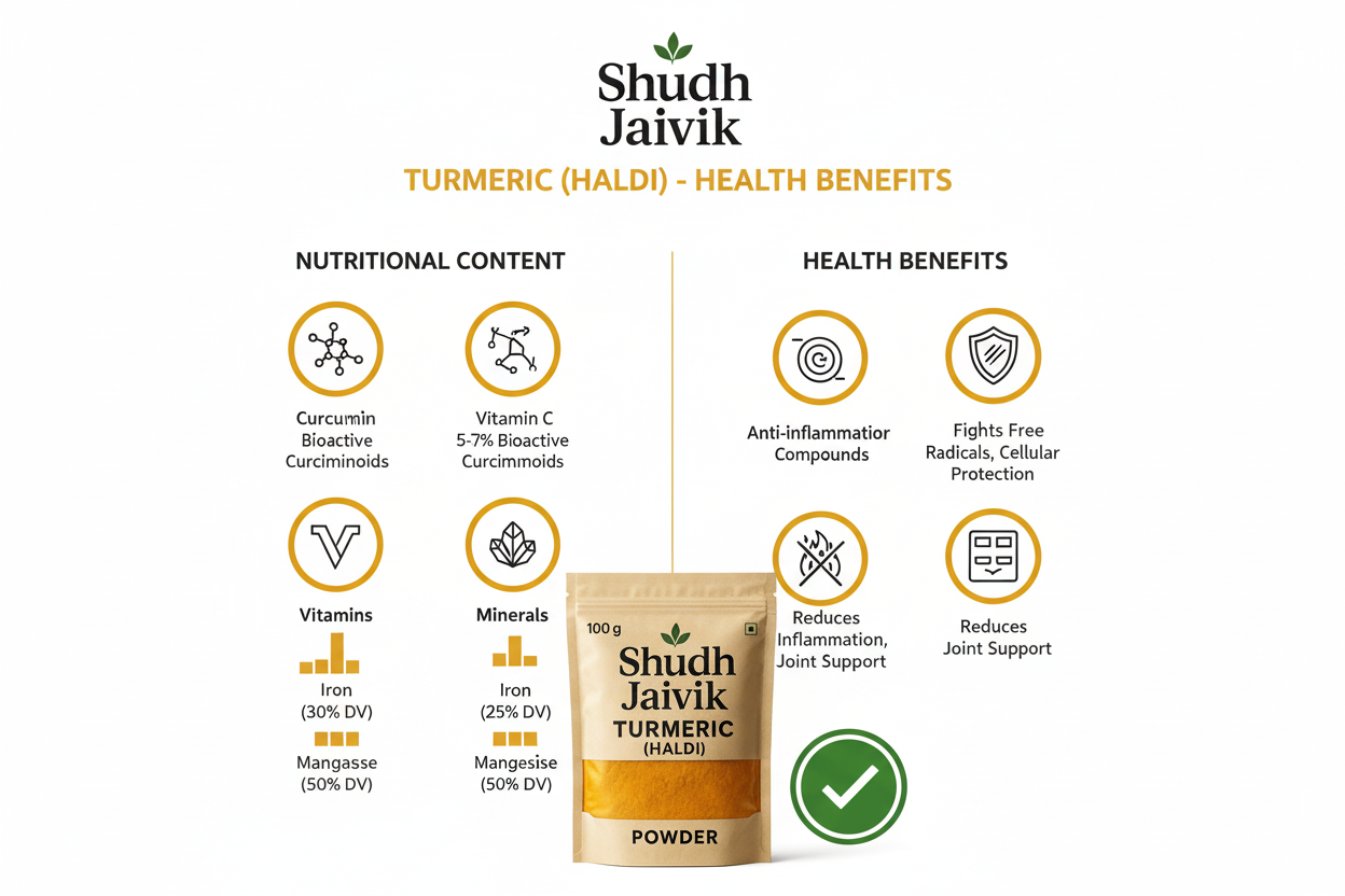 Shudh Jaivik Turmeric Benefits Infographic
