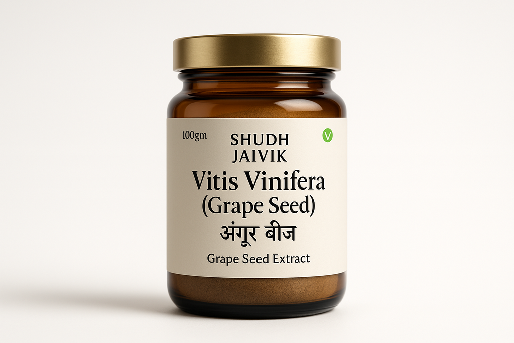Shudh Jaivik Vitis Vinifera Grape Seed Extract - Premium Glass Jar Packaging