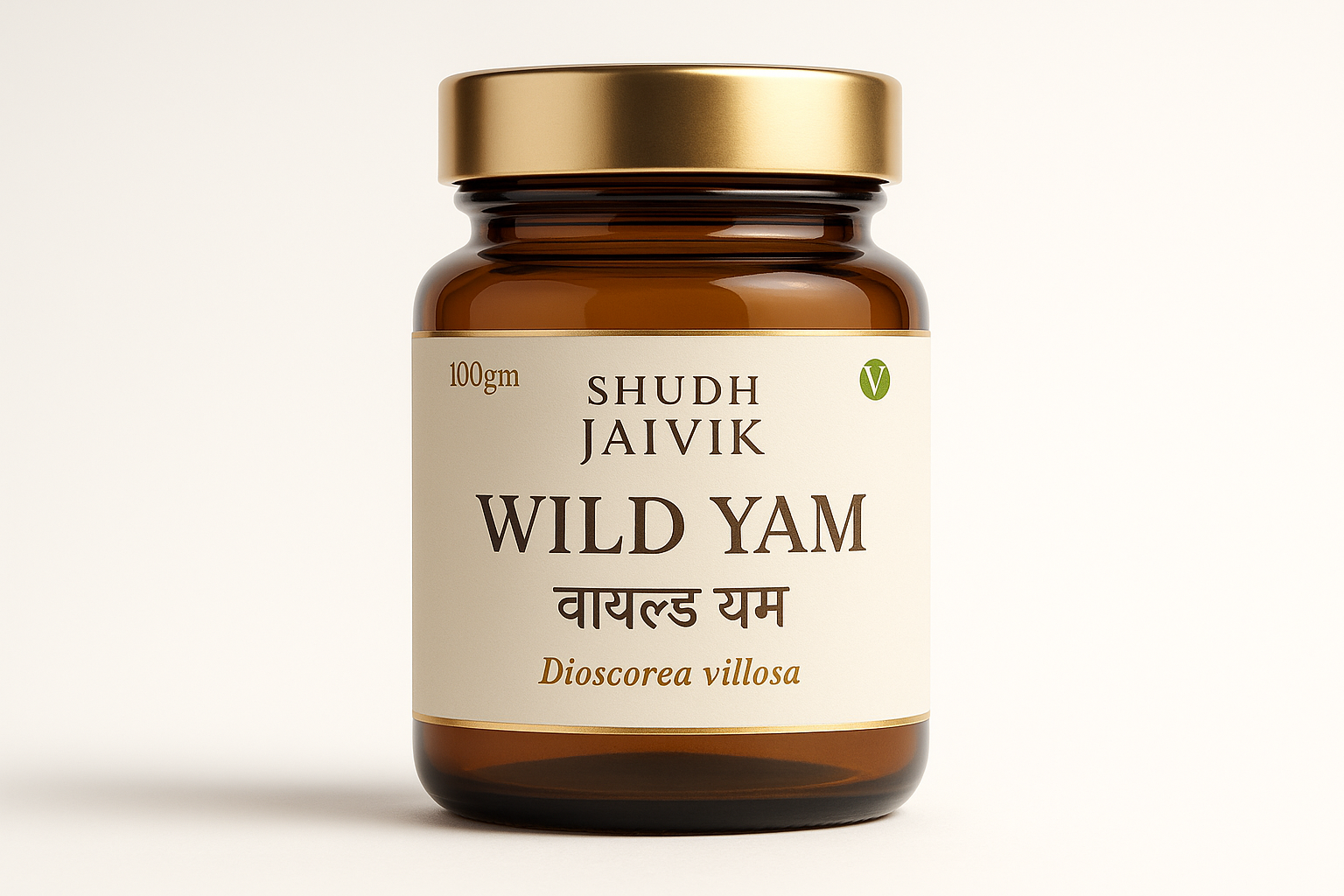 Shudh Jaivik Wild Yam Premium Glass Jar Packaging