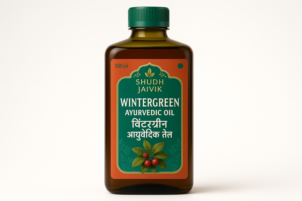 Shudh Jaivik Wintergreen Ayurvedic Oil - Premium Packaging